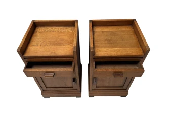 Two Art Deco Modernist Nightstands or Bedside Tables, 1920s